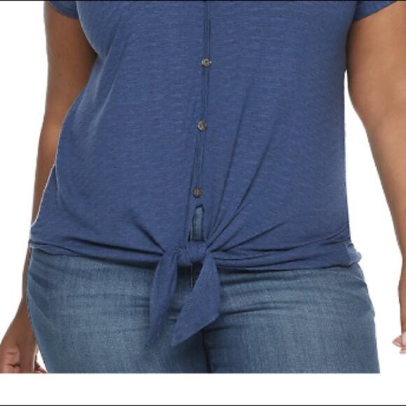 EVRI Pacific Typhoon Dolman Tie Front Top - Picture 2 of 10